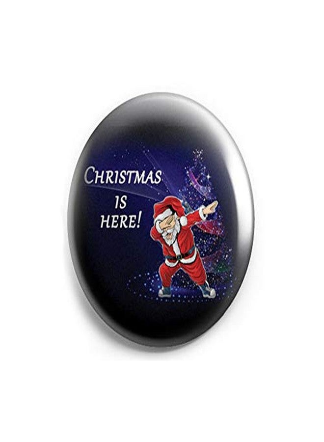 AVI 58mm Regular Size Pin Badge Black Dabbing Santa Claus Wishing Merry Christmas R8002200 Metal - Image 1
